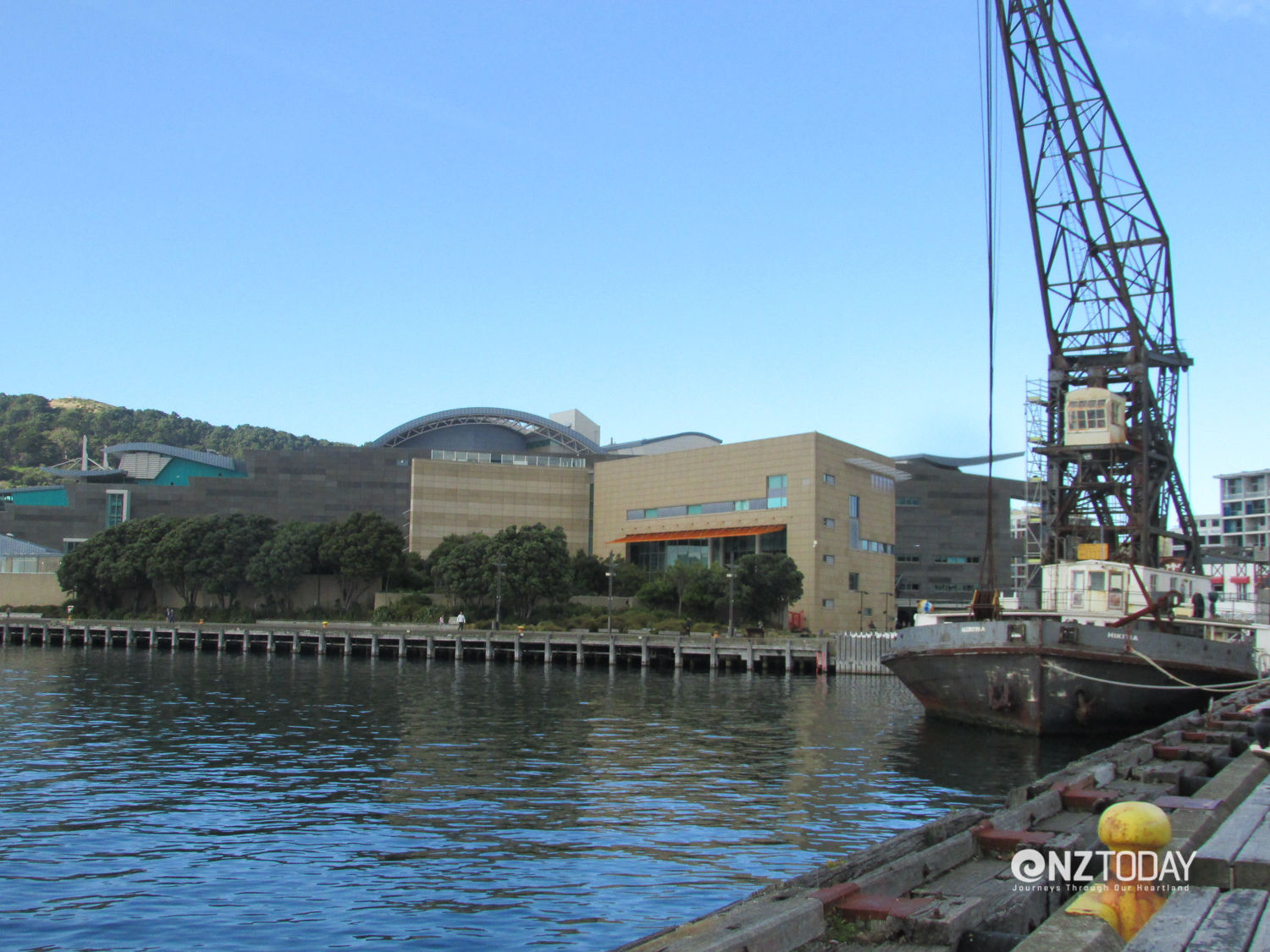 Te Papa sits on the Wellington waterfront near the heart of the city